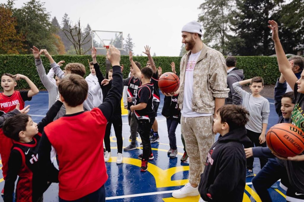 Nurkic Foundation court dedication on October 29, 2022. Bruce Ely / Trail Blazers